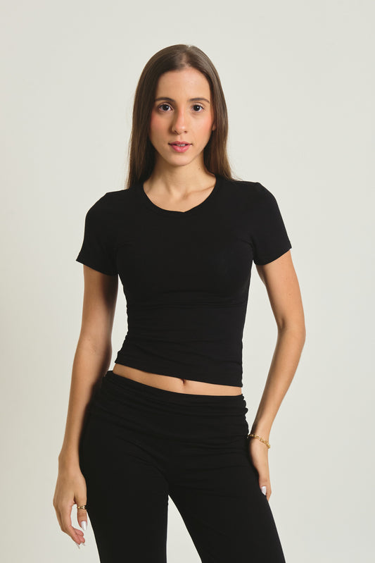 T Shirt Slim em Viscose Flow