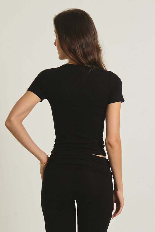 T Shirt Slim em Viscose Flow